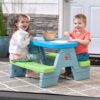 Step2 Sun & Shade Umbrella Kids Picnic Table, Multiple, 32"D x 32"W x 52.25"H