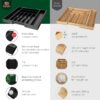 Luxury Bamboo Kitchen Drawer Organizer - Silverware Organizer - Utensil Holder and Cutlery Tray (9 Slot, Black)
