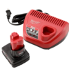 Milwaukee 2522-21XC-2364-20 M12 FUEL 12-Volt 3 in. Lithium-Ion Brushless Cordless Cut Off Saw Kit with M12 Flood Light