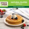 Stack Man 100% Compostable 12 oz. Paper Bowls [125-Pack] Heavy-Duty Quality Natural Disposable Bagasse