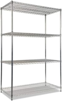 Alera ALESW504824SR Industrial Heavy-Duty Wire Shelving Starter Kit, 4-Shelf, 48" x 24" x 72"