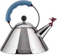Alessi Kettle, 9'' H x 8.5'' W x 8.5'' D, Blue, 9093