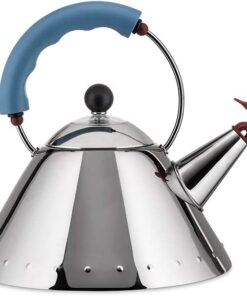 Alessi Kettle, 9'' H x 8.5'' W x 8.5'' D, Blue, 9093