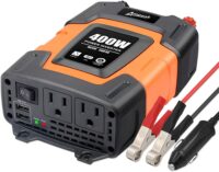 Ampeak 400W Power Inverter 12v to 110v Car Inverter DC to AC 3.1A 2 USB Charge Ports 2 Outlets