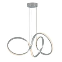 Artika PDT-SWR Swirl 30-Watt Integrated LED Chrome Modern Island Light Hanging Pendant Light Chandelier