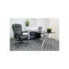BOSS Office Products 31 in. Width Big and Tall Black Faux Leather Executive Chair with Swivel Seat