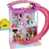 Barbie Chelsea Playhouse (~20-in) Transforming Dollhouse with Slide, Pool, Ball Pit, Pet Puppy & Kitten, Elevator, 15+ Accessories, Gift for 3 to 7 Year Olds