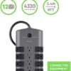Belkin Surge Power Strip Protector - 8 Rotating & 4 Stationary AC Multiple Outlets - 8 ft Long Heavy Duty Extension Cord Flat Pivot Plug for Home, Office, Travel, Desktop & Charging Brick, 4320 Joules