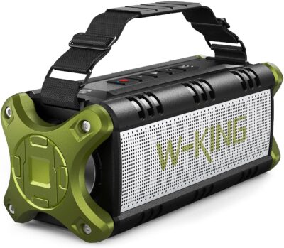Bluetooth Speakers, W-KING 50W Deep Bass Portable Loud Bluetooth Speaker, IPX6 Waterproof Outdoor Speaker with HD Stereo Sound/Wireless Two Pairing/2-Equalizer/Power Bank/30H Playtime/TF Card/AUX/NFC