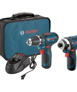 Bosch CLPK22-120 12-Volt Lithium-Ion 2-Tool Combo Kit (Drill/Driver and Impact Driver) with 2 Batteries, Charger and Case