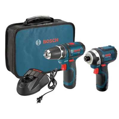 Bosch CLPK22-120 12-Volt Lithium-Ion 2-Tool Combo Kit (Drill/Driver and Impact Driver) with 2 Batteries, Charger and Case