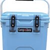 Camp-Zero 10L Premium Cooler | 10.6 Qt. Cooler with 2 Molded-in Cup Holders and Folding Aluminum Handle (Blue)