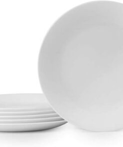 Corelle Frost White Lunch Plate Set for 6 | 8.5 Inch Eco-Friendly, Round Lunch or Dinner Plates are Dishwasher Safe
