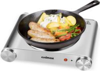 Cusimax Hot Plate Electric Burner, Non-Slip Rubber Feet, Upgraded Version, 1500W