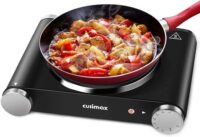 Cusimax Hot Plate Electric Burner, Single Burner Cast Iron hot plates, Portable Burner 1500W Steel Non-Slip Rubber Feet, Upgraded Version