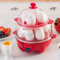 Dash Deluxe Rapid Egg Cooker, 12 Egg - Red