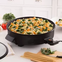 Dash Family Size Electric Skillet with 14 inch Nonstick Surface + Recipe Book, Black