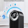 Dreo Tower Fan for Bedroom, Upgraded DC 9 Speeds Ultra-Quiet Floor Fan, 90° Oscillating Fans