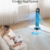 Dreo Tower Fan for Bedroom, Upgraded DC 9 Speeds Ultra-Quiet Floor Fan, 90° Oscillating Fans
