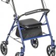 Drive Medical 10257BL-1 4-Wheel Rollator Walker With Seat & Removable Back Support, Blue
