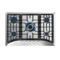 Empava  30-in 5 Burners Stainless Steel Gas Cooktop