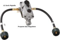 Flame King (KT12ACR6a) 2-Stage Auto Changeover LP Propane Gas Regulator With Two 12 Inch Pigtails For RVs, Vans, Trailers