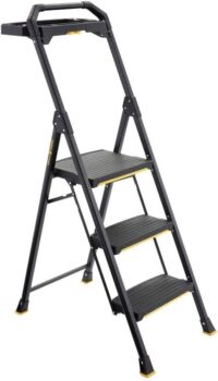 Gorilla Ladders 3-Step Pro-Grade Steel Project Ladder, 300 lbs. Load Capacity Type IA Duty Rating