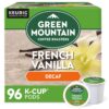 Green Mountain Coffee Roasters French Vanilla Decaf, Single-Serve Keurig K-Cup Pods, Flavored Light Roast Coffee, 96 Count
