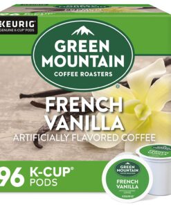 Green Mountain Coffee Roasters French Vanilla, Single-Serve Keurig K-Cup Pods, Flavored Light Roast Coffee Pods, 96 Count
