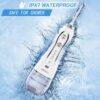 H2ofloss Water Flosser Portable Dental Oral Irrigator with 5 Modes, 6 Replaceable Jet Tips, Rechargeable Waterproof Teeth Cleaner for Home and Travel -300ml Detachable Reservoir (HF-6)