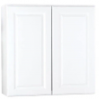 Hampton Bay Hampton Satin White Raised Panel Stock Assembled Wall Kitchen Cabinet (30 in. x 30 in. x 12 in.)