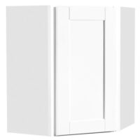 Hampton Bay Shaker Satin White Stock Assembled Diagonal Corner Wall Kitchen Cabinet (24 in. x 30 in. x 12 in.)