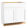 Hampton Bay Shaker Satin White Stock Assembled Sink Base Kitchen Cabinet (36 in. x 34.5 in. x 24 in.)