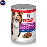 Hill's Science Diet Adult 7+ Savory Stew with Beef & Vegetables Canned Dog Food, 12.8 oz., Case of 12