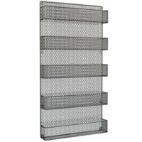 Home-Complete 5-Shelf Black Wall Mount Spice Rack Organizer