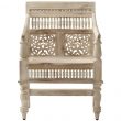 Home Decorators Collection Maharaja Sandblasted White Wood Hand-Carved Arm Chair
