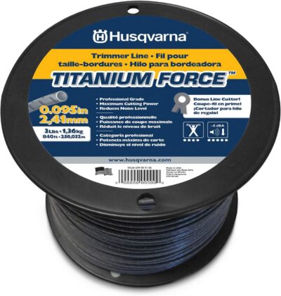 Husqvarna string trimmer line .095-Inch 840ft spool Titanium Force High efficiency Long life Faster acceleration