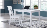 International Concepts 48 in. Rectangular White 1 Drawer Writing Desk with Solid Wood Material