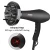 JINRI Hair Dryer 1875W, Negative Ionic Fast Dry Low Noise Blow Dryer, Professional Salon Hair Dryers with Diffuser, Concentrator, Styling Pik, 2 Speed and 3 Heat Settings