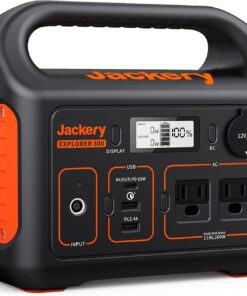 Jackery Portable Power Station Explorer 300, 293Wh Backup Lithium Battery, 110V/300W Pure Sine Wave AC Outlet, Solar Generator