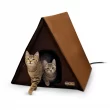 K&H PET PRODUCTS Chocoloate Outdoor Heated A-Frame Cat Bed