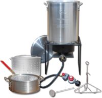 King Kooker Propane Outdoor Fryer Boil Package with 2 Pots, Silver, one Size (12RTFBF3)
