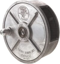 Klein Tools 27400 Tiewire Reel, Lightweight Aluminum, Left Handed and Right Handed with Rewind Knob