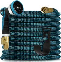 Knoikos Expandable Garden Hose 100ft - Expanding Water Hose with 10 Function Nozzle, Easy Storage Garden Water Hose