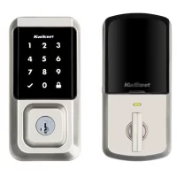 Kwikset Halo Wi-Fi Smart Lock Keyless Entry Electronic Touchscreen Deadbolt Featuring SmartKey Security, Satin Nickel