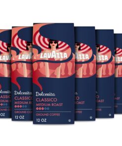 Lavazza Dolcevita Classico Ground Coffee 6 Bags of 12oz, Medium Roast, Rich and Full-bodied, Intensity 3/5