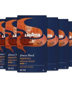 Lavazza House Blend Perfetto Ground Coffee 6 Bags of 20oz, Medium Roast, Full-bodied, Intensity 3/5, 100% Arabica, Ideal for Drip Brewers, (Pack of 6)
