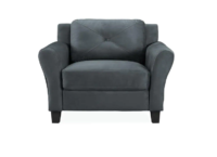 Lifestyle Solutions Harvard Microfiber Chair with Rolled Arm in Dark Grey