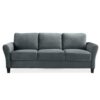 Lifestyle Solutions Wesley 31.5 in. Dark Grey Microfiber 4-Seater Tuxedo Sofa with Rvound Arms