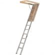 Louisville Ladder AA2510I 7 ft. 8 in. to 10 ft. 3 in., 25.5 in. x 54 in. Aluminum Attic Ladder with 375 lbs. Maximum Load Capacity